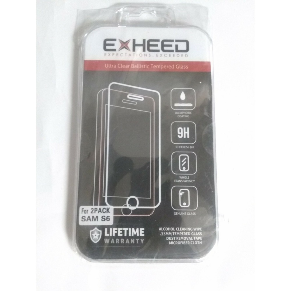 EXHEED 2pk ultra clear Tempered Glass Screen Protector For Samsung Galaxy S6 NEW